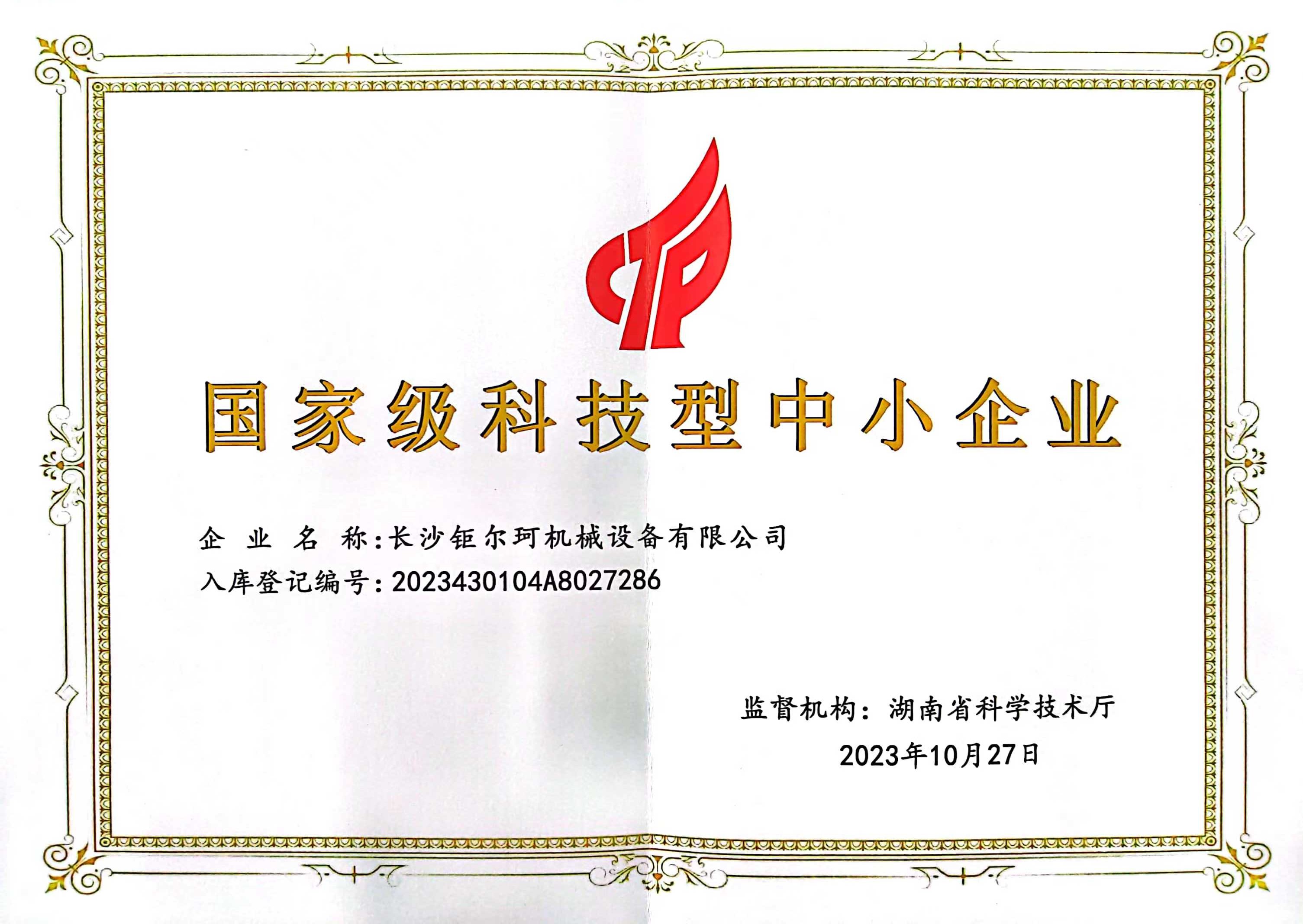 国家级科技型中小企业